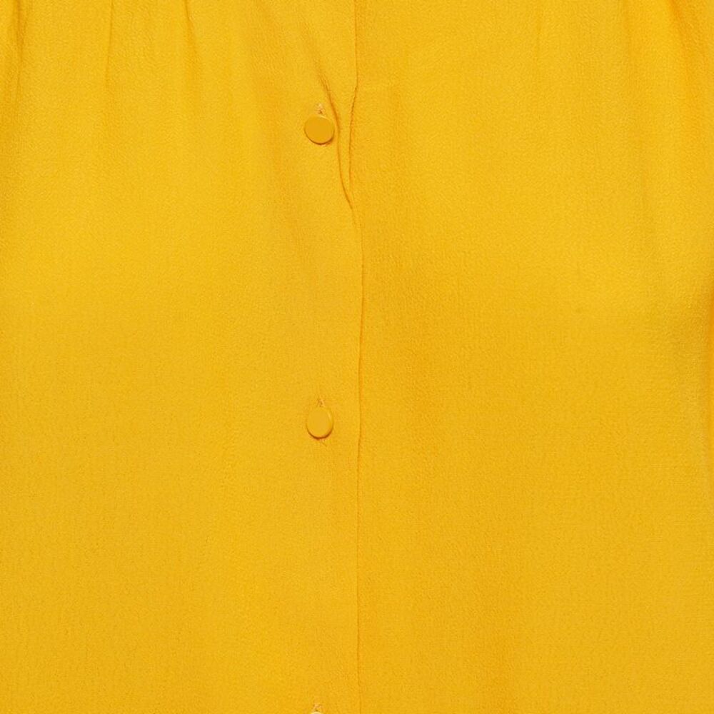 Diane Von Furstenberg Orange Crepe Karin Gathered Sleeve Blouse S - Picture 3 of 4